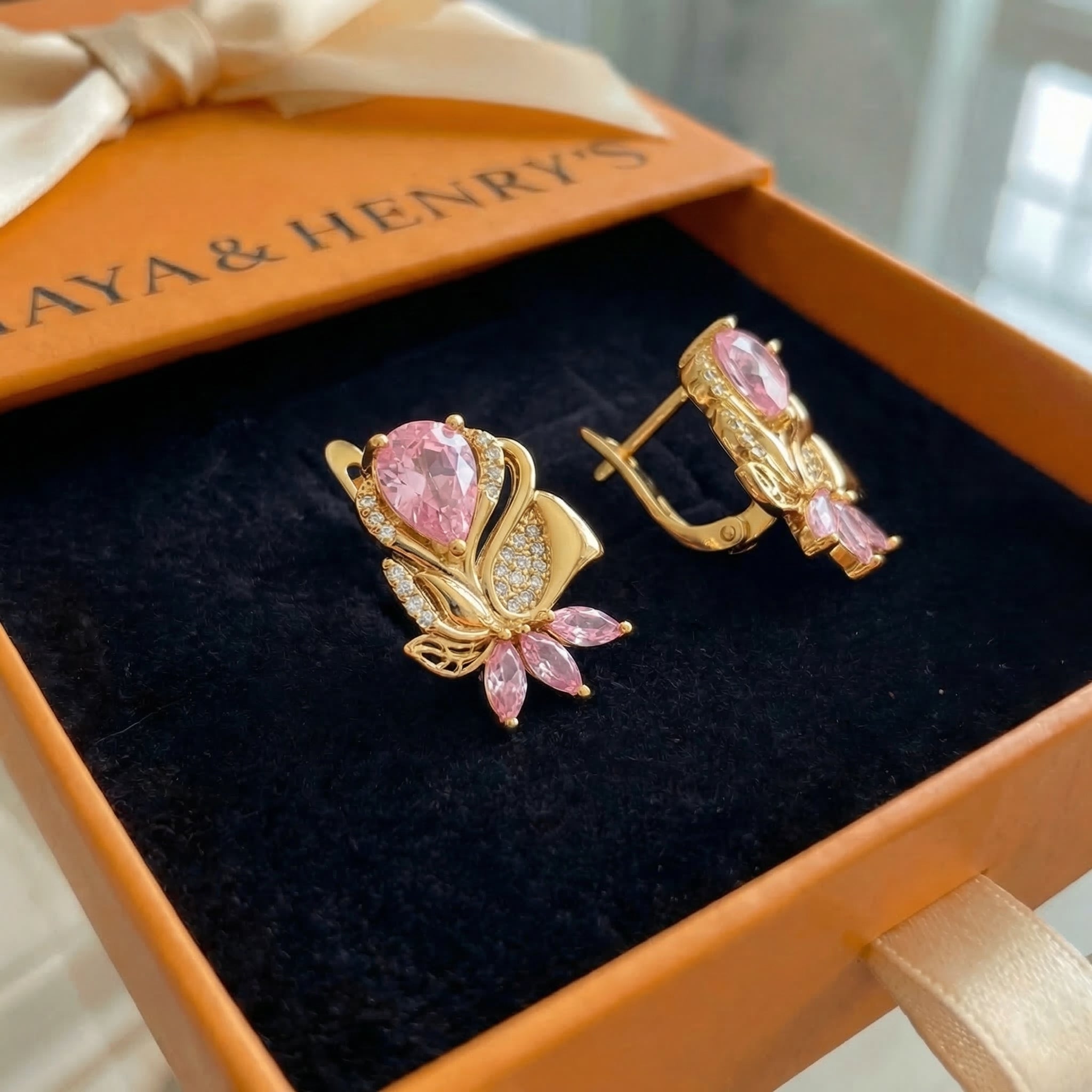 Annette Rosepetal Earrings | Rose Gold