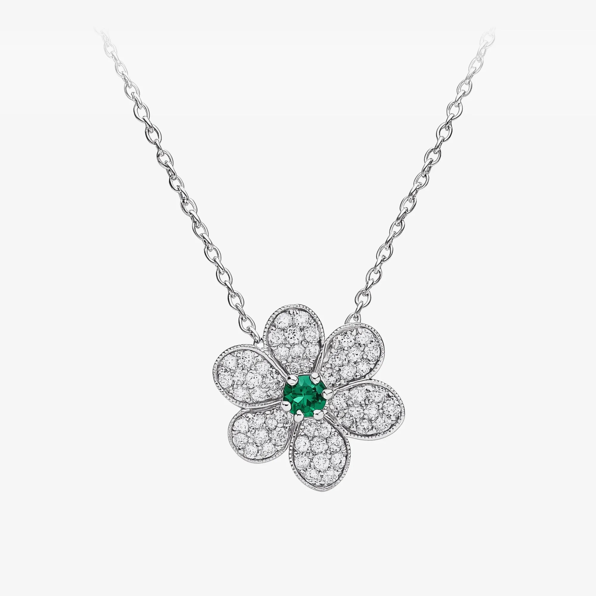 Emerald Reverie Emerald Core Blossom Necklace