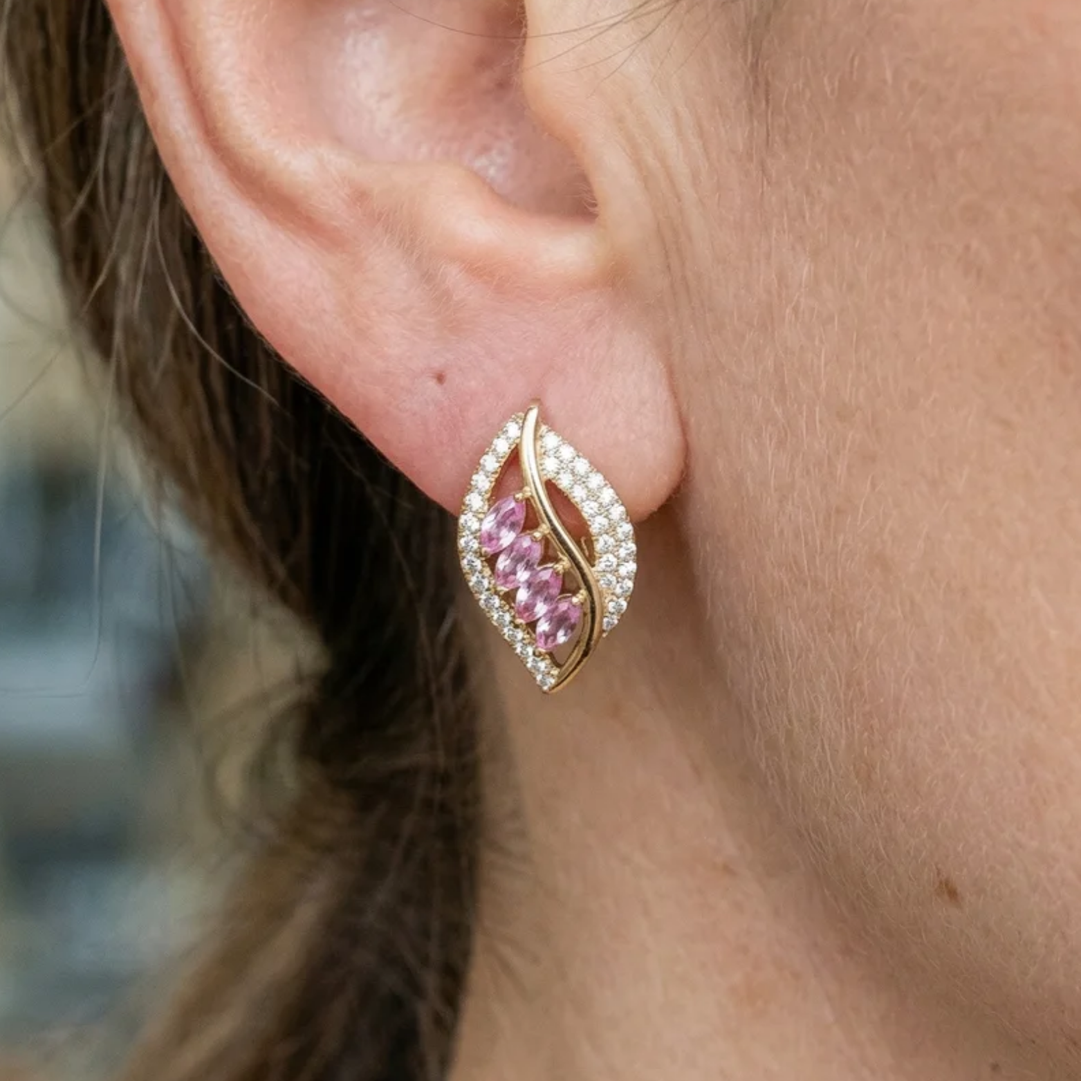 Elora Blushlune Earrings | Gold