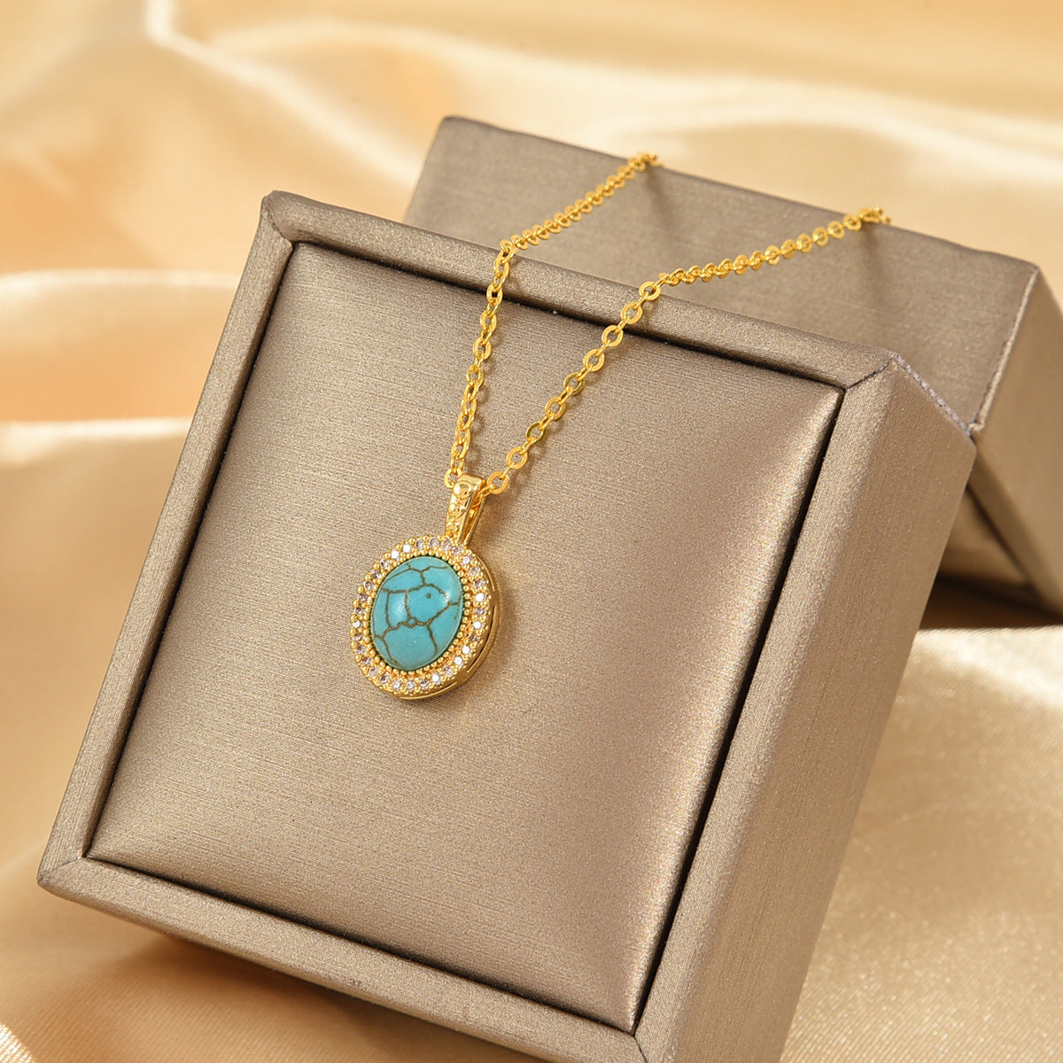 Calista Azure Bloom Necklace | Gold