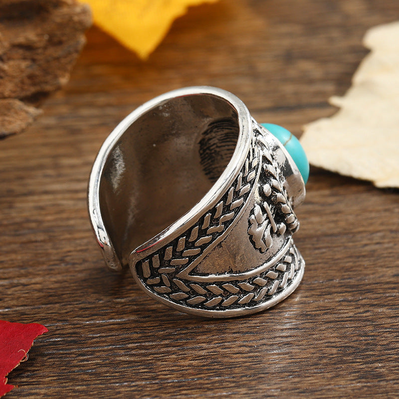Ravi Stone Open Ring | White Gold