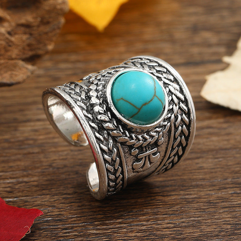 Ravi Stone Open Ring | White Gold