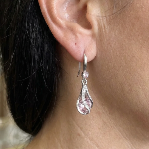 Rosaline Lumen Twist Earrings | White Gold