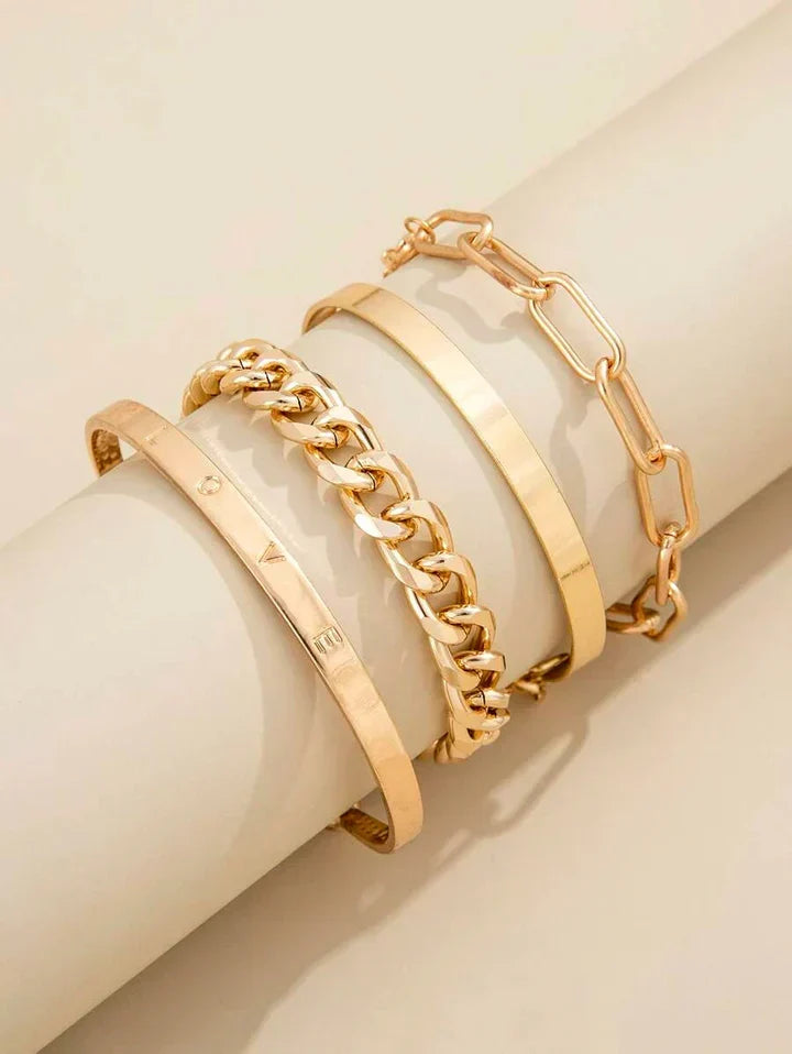 Elias Mercer Bracelet Set | Gold