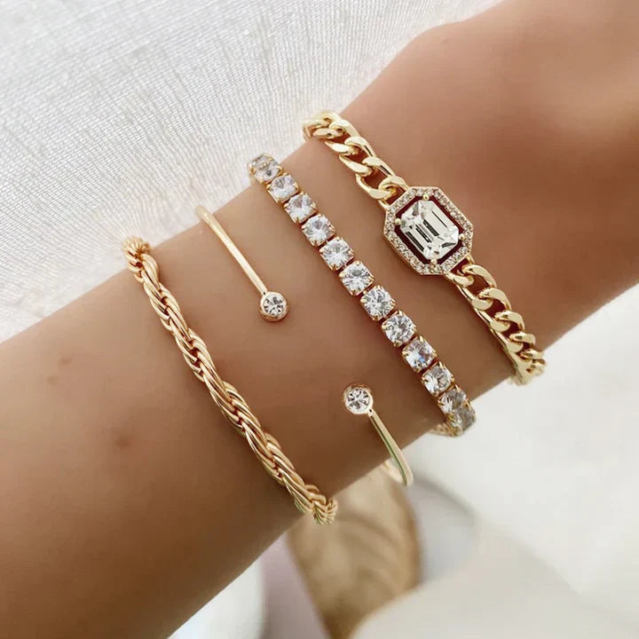 Delphine Calista Bracelet Set | Gold