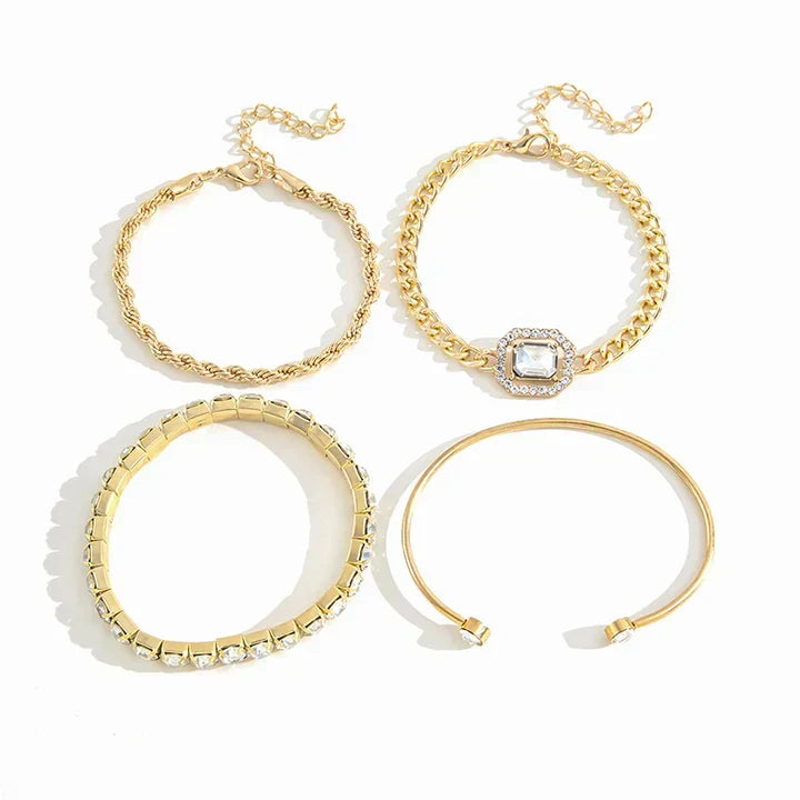 Delphine Calista Bracelet Set | Gold