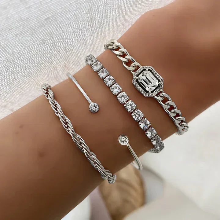 Delphine Calista Bracelet Set | Gold