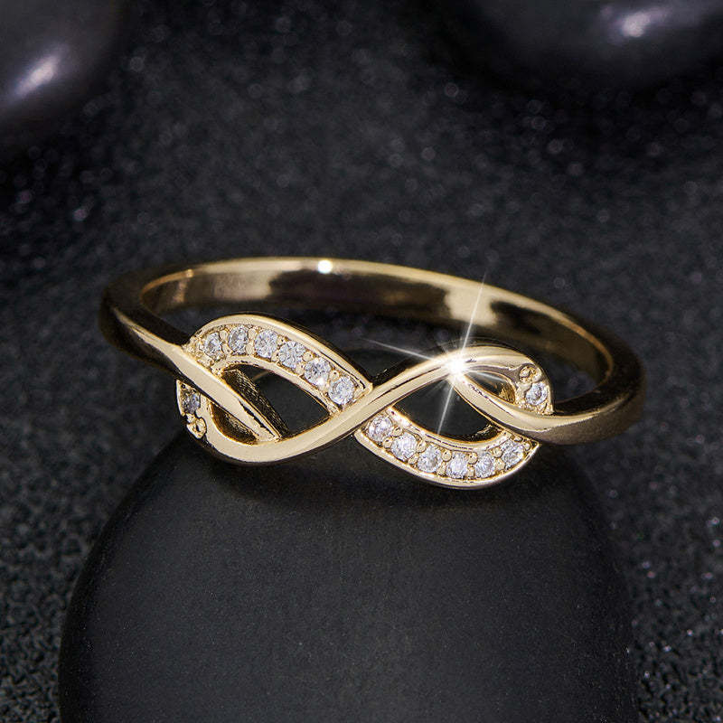 Lisette Crystal Infinity Ring | Gold