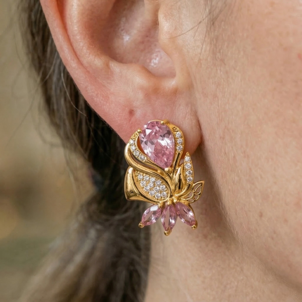 Annette Rosepetal Earrings | Rose Gold