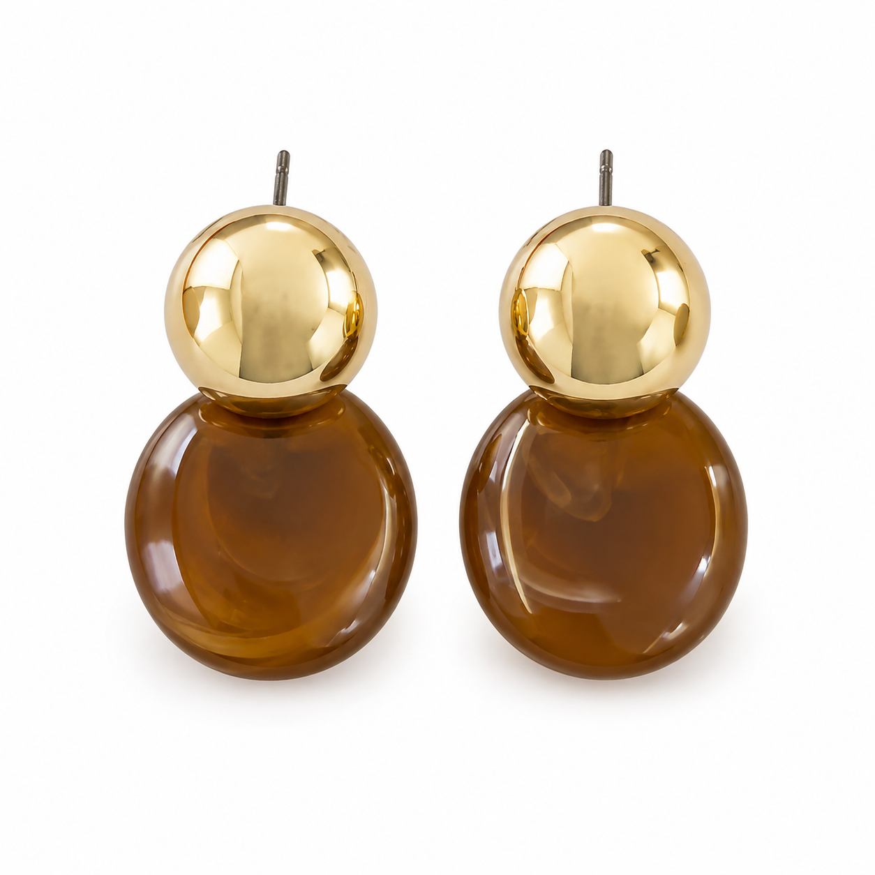 Amélie Amber Drop Earrings | Gold