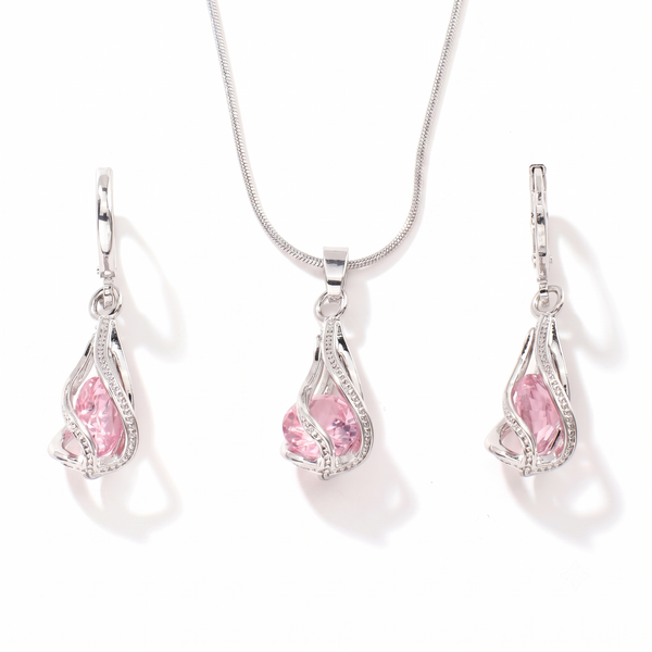 Rosaline Lumen Twist Jewelry Set | White Gold