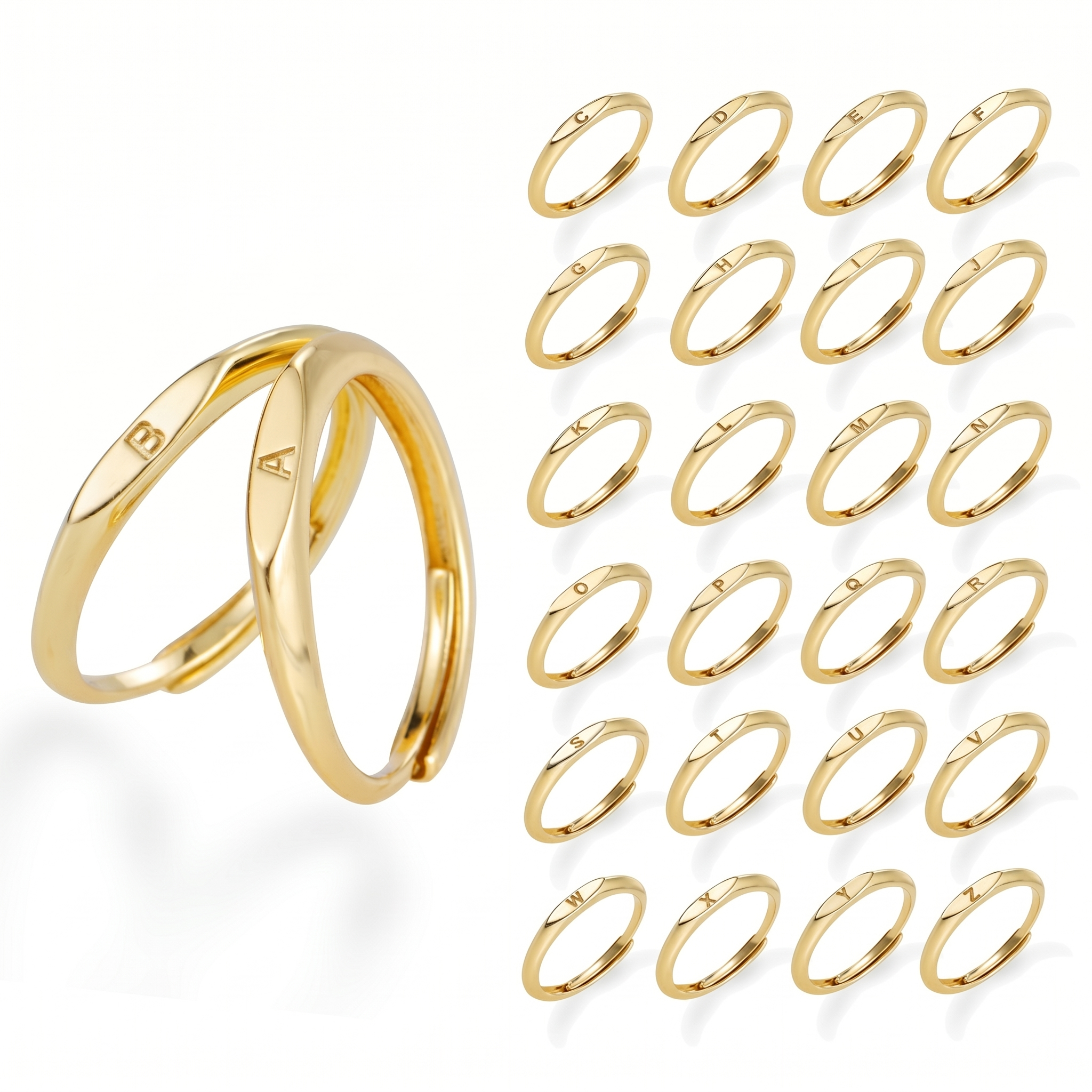 Eliana Letter Ring | Gold