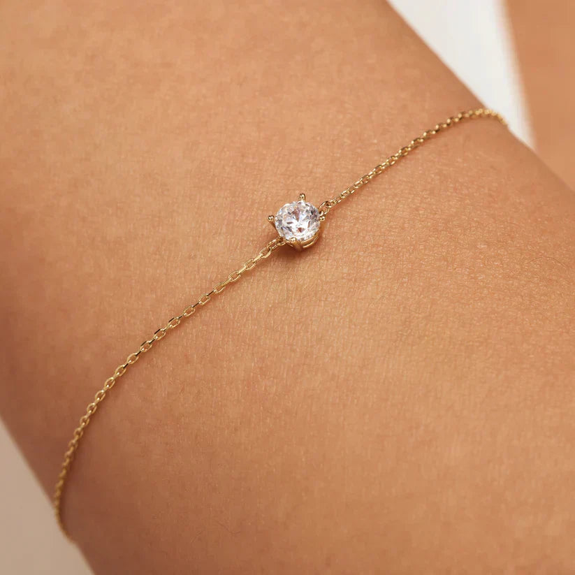 Chloé Moissanite Stone Bracelet | Gold