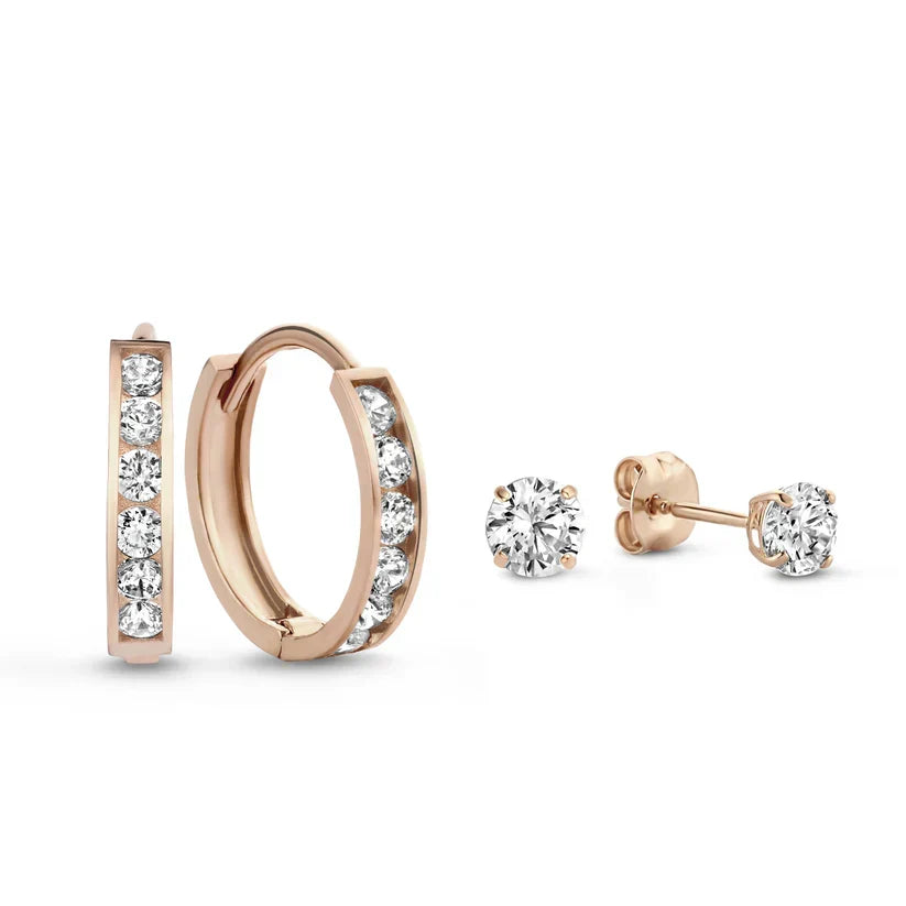 Lara Brielle Stone Earrings Set | Gold