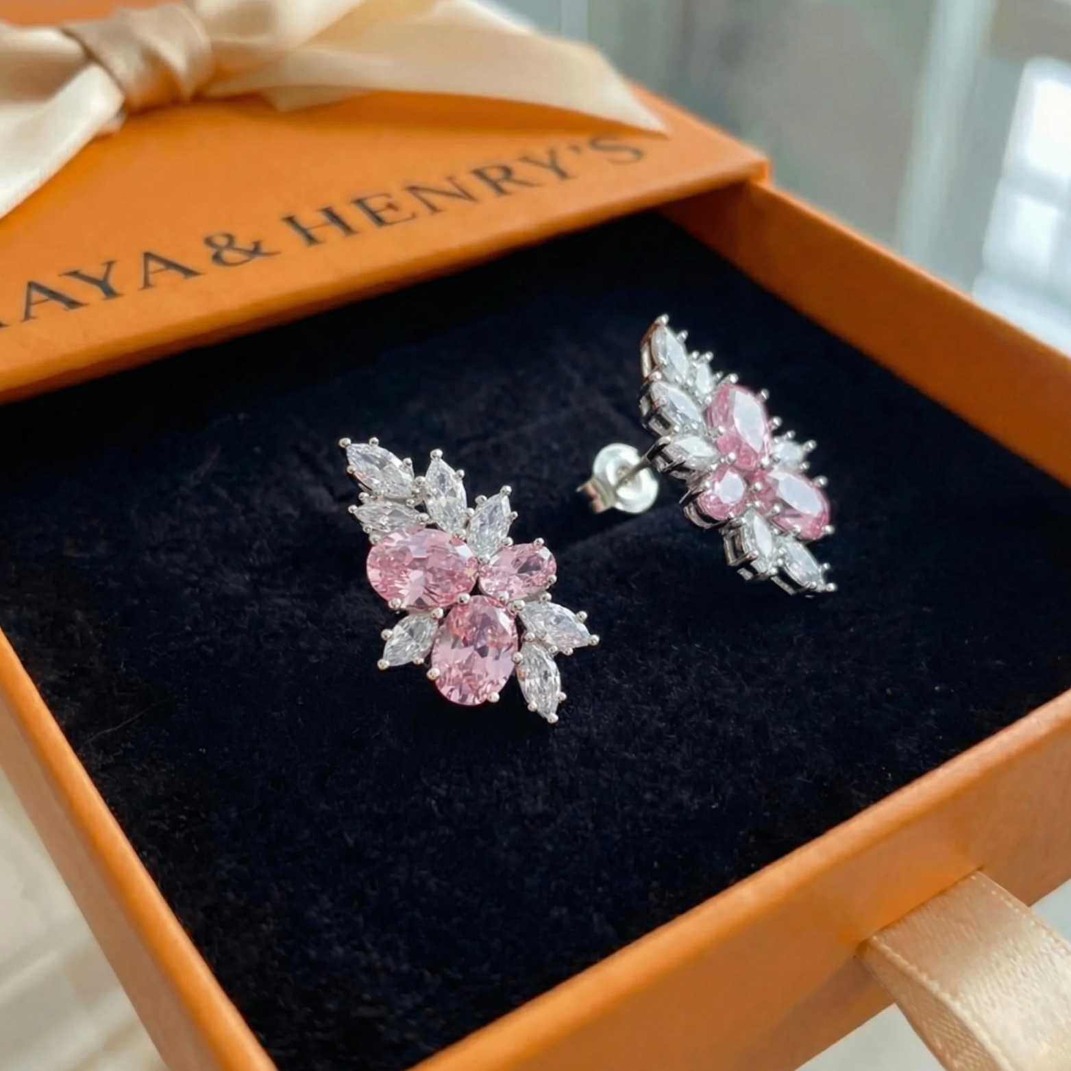 Liora Blushbloom Earrings | White Gold