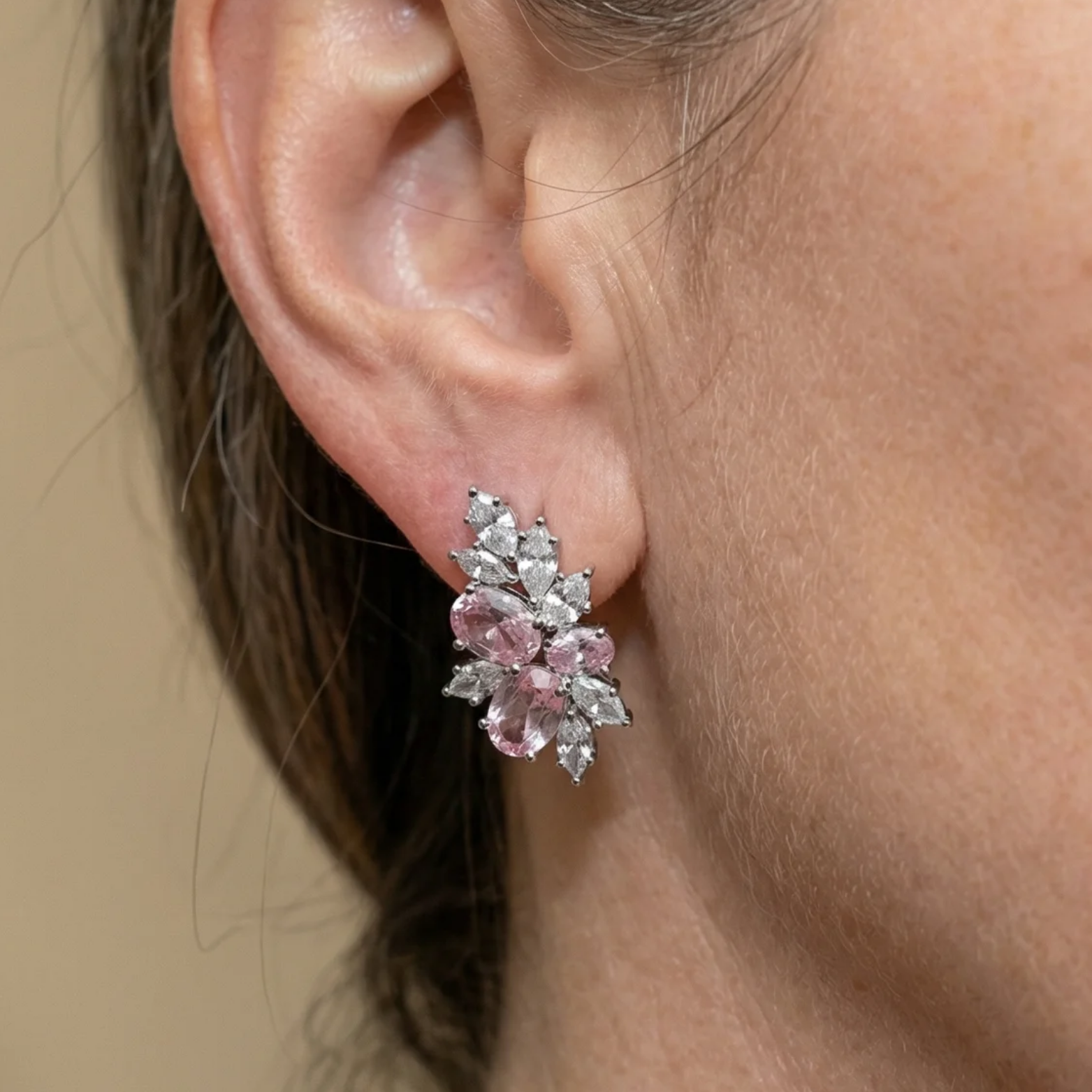 Liora Blushbloom Earrings | White Gold