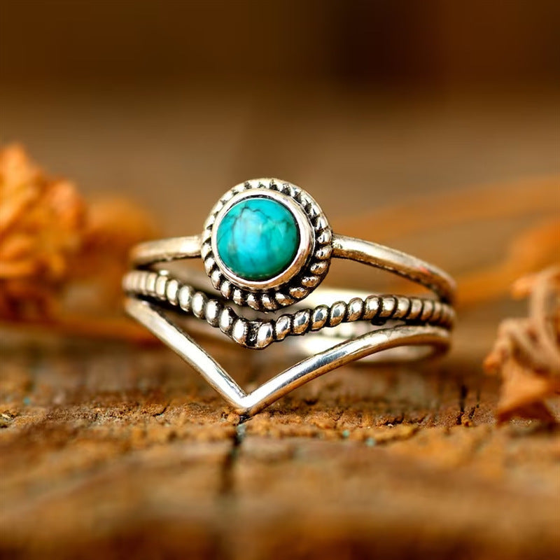 Elora Turquoise Beaded Ring | Gold