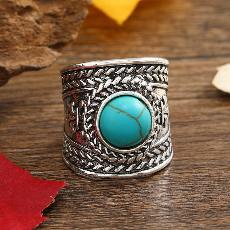 Ravi Stone Open Ring | White Gold