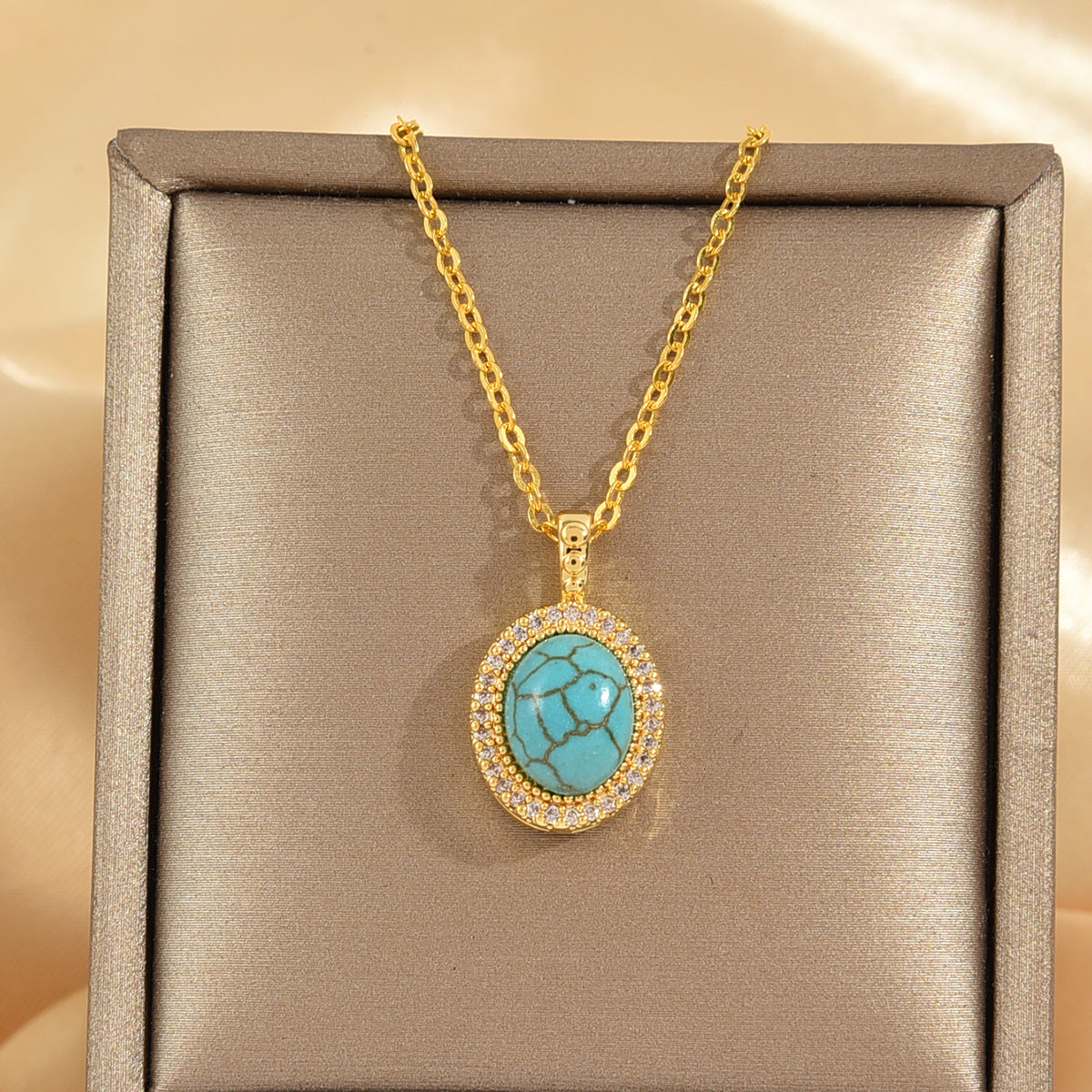 Calista Azure Bloom Necklace | Gold