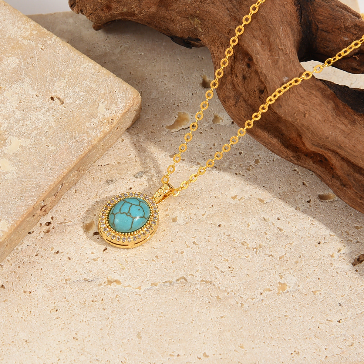 Calista Azure Bloom Necklace | Gold