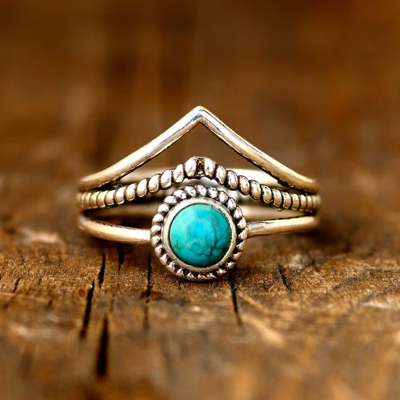 Elora Turquoise Beaded Ring | Gold