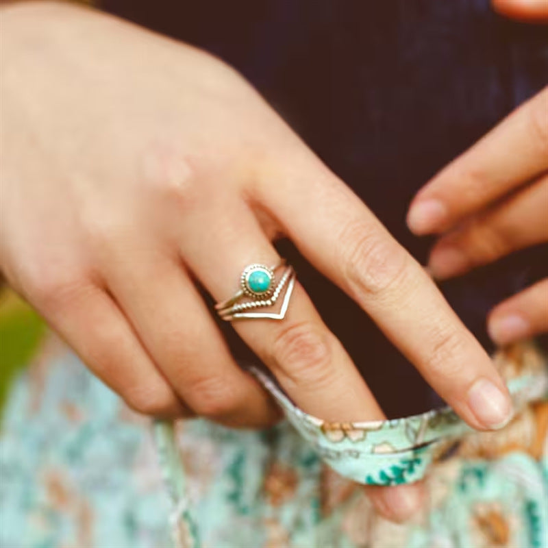 Elora Turquoise Beaded Ring | Gold