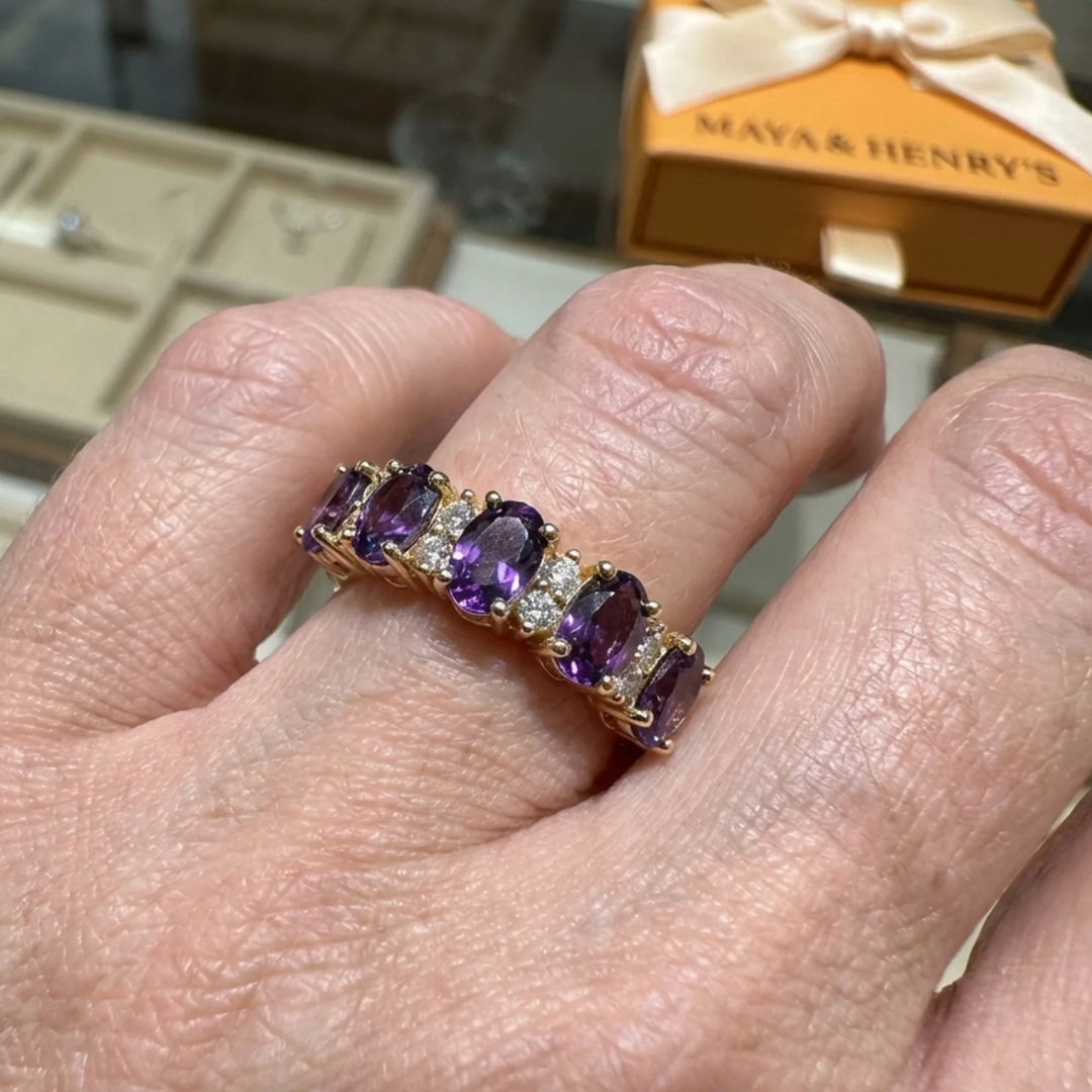 Oriana Violet Crest Ring | Rose Gold