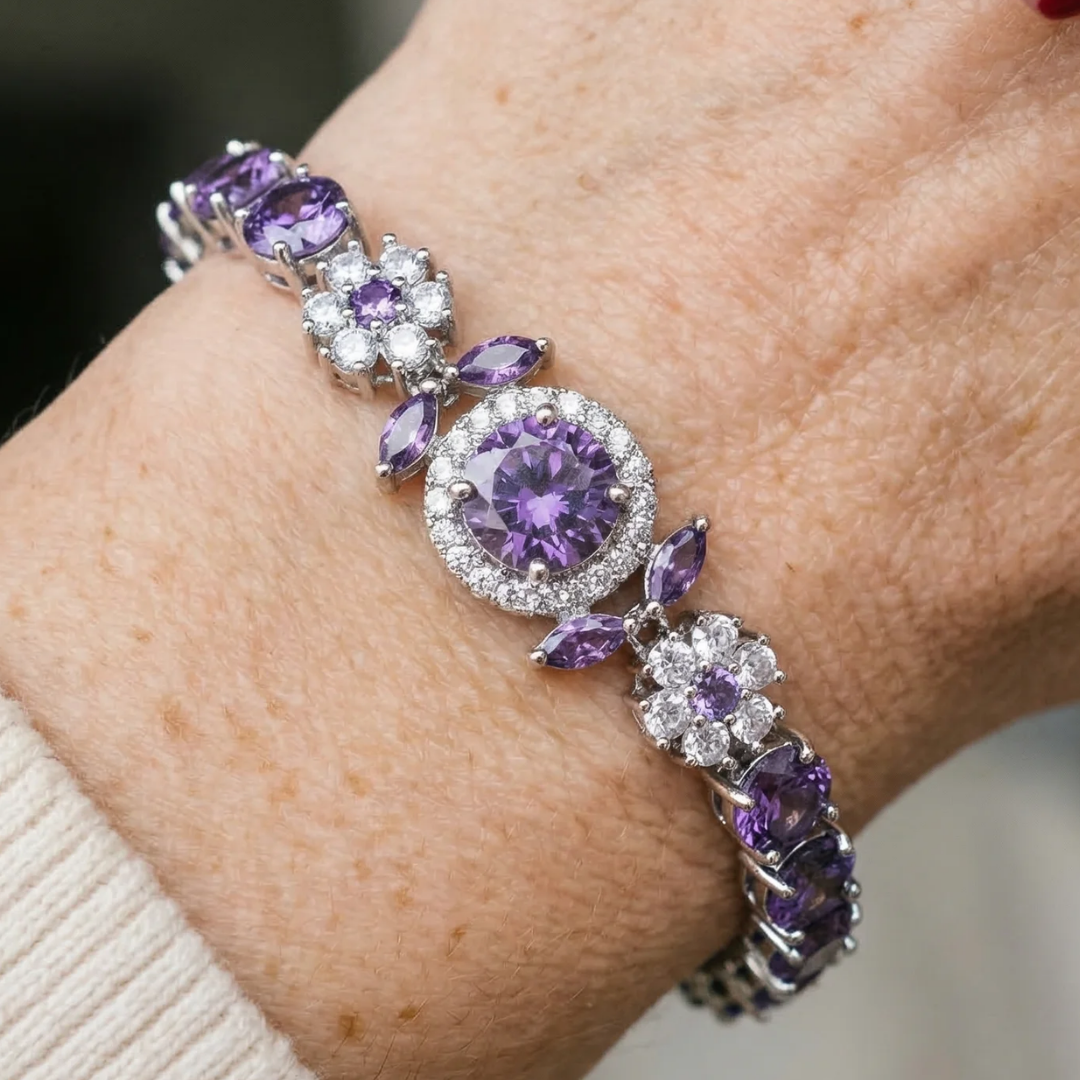 Verena Crown Tennis Bracelet | White Gold