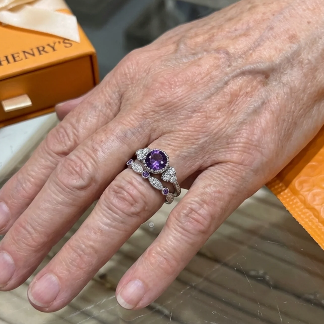 Violette Crown Ring Set | White Gold
