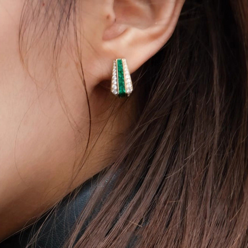 Emerald Serena Earrings | Gold