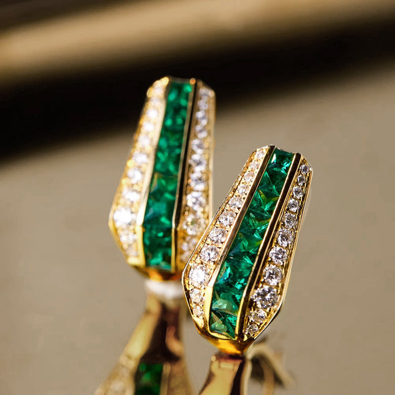 Emerald Serena Earrings | Gold