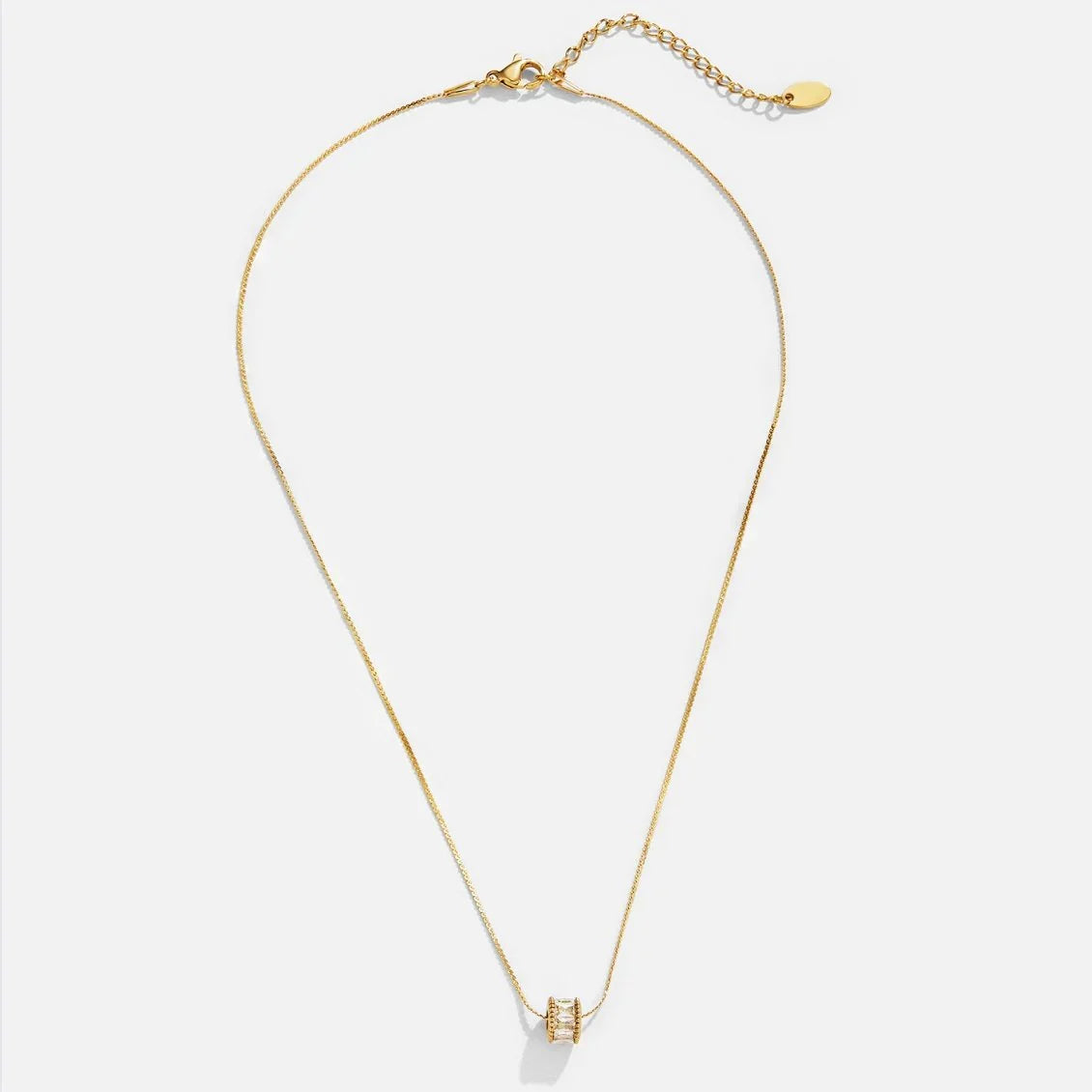 Elena Polished Barrel Necklace | Gold