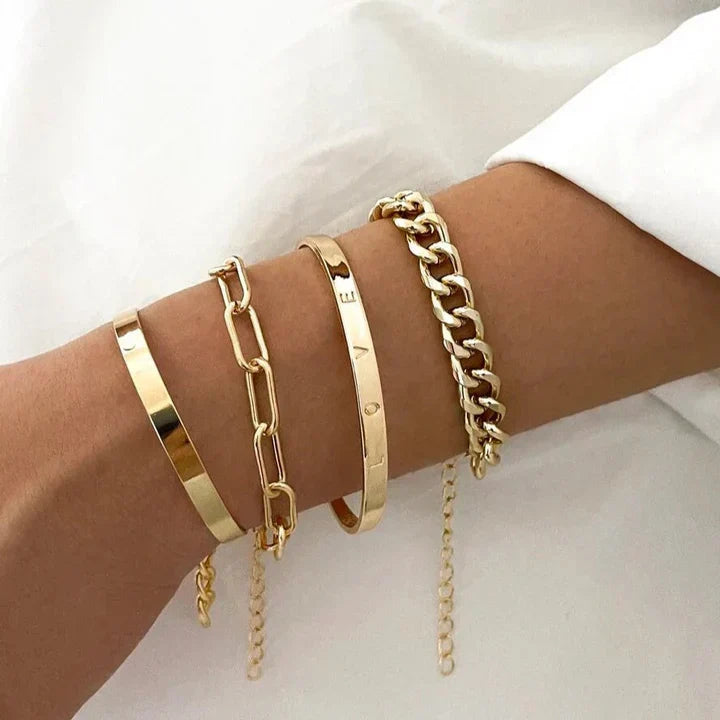 Elias Mercer Bracelet Set | Gold