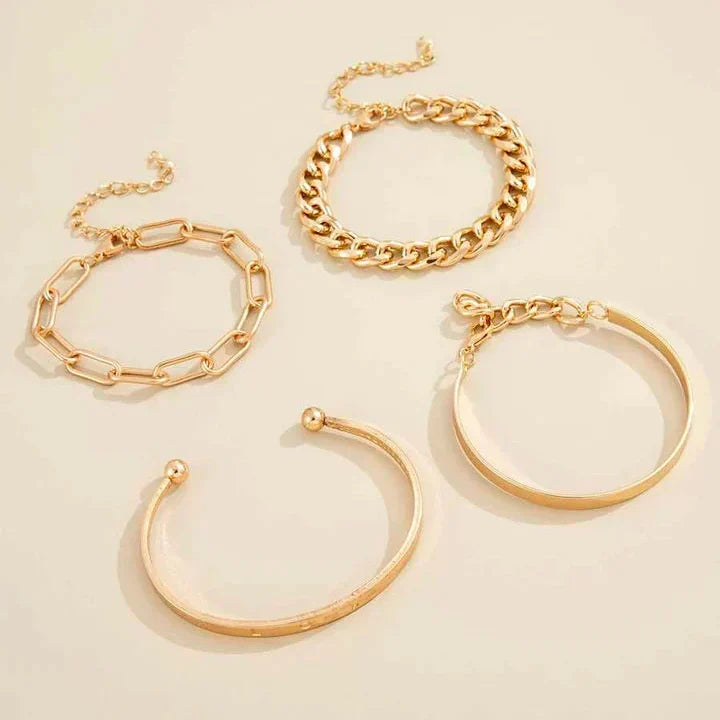 Elias Mercer Bracelet Set | Gold