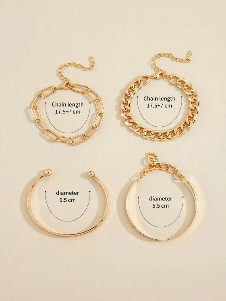 Elias Mercer Bracelet Set | Gold