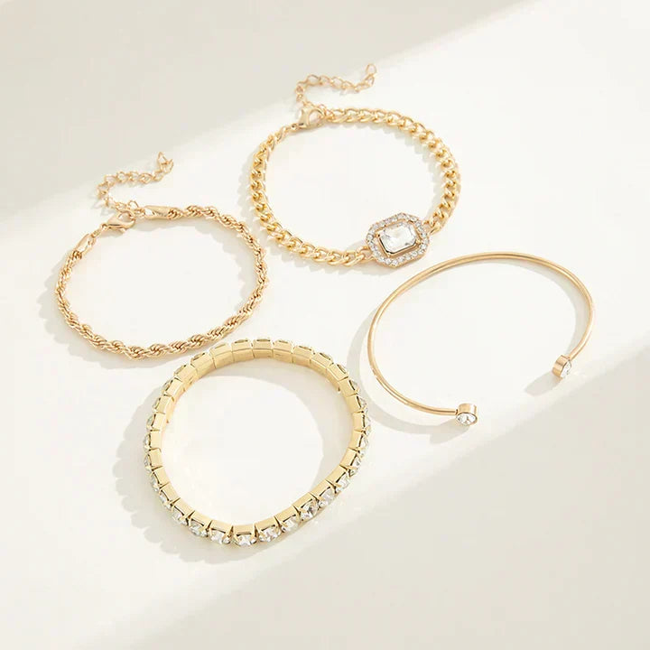 Delphine Calista Bracelet Set | Gold